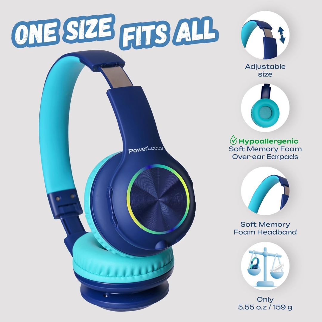 PowerLocus PLED Kids Bluetooth Headset Blue PowerLocus PLED Kids Bluetooth Headset Blue