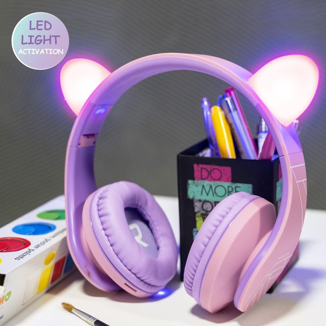 PowerLocus P2Kids Bluetooth Headset Purple/Pink Ears PowerLocus P2Kids Bluetooth Headset Purple/Pink Ears