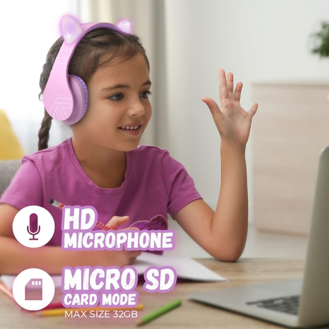 PowerLocus P2Kids Bluetooth Headset Purple/Pink Ears PowerLocus P2Kids Bluetooth Headset Purple/Pink Ears