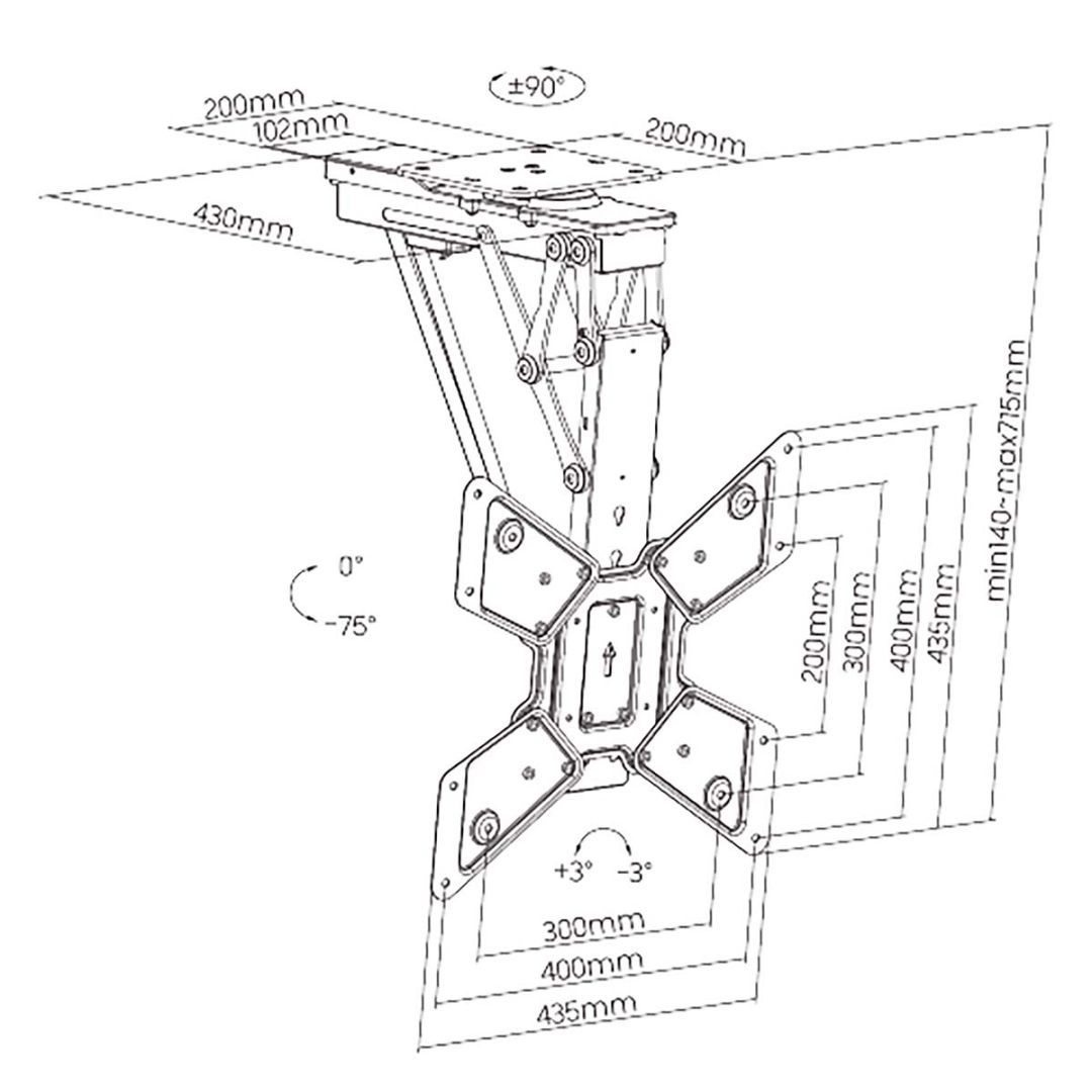 Nedis SmartLife Motorised TV Ceiling Mount 23"-65" Black Nedis SmartLife Motorised TV Ceiling Mount 23"-65" Black