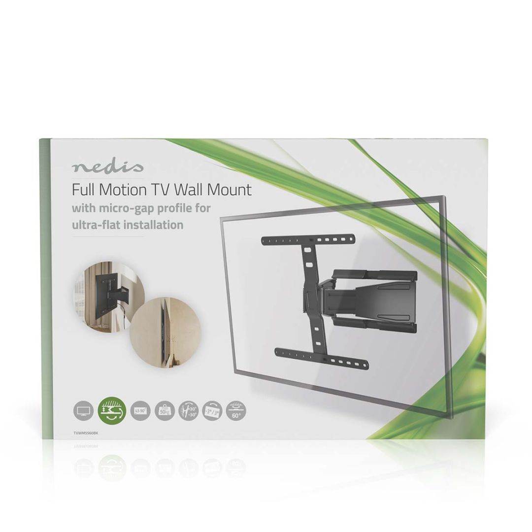 Nedis Full Motion TV Wall Mount 43"-90" Black Nedis Full Motion TV Wall Mount 43"-90" Black