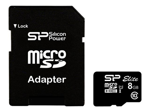 Silicon Power 8GB microSDHC Elite Class 10 UHS-I + adapterrel Silicon Power 8GB microSDHC Elite Class 10 UHS-I + adapterrel