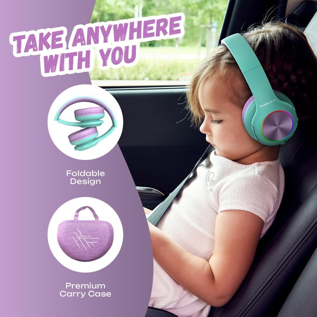 PowerLocus PLED Kids Bluetooth Headset Teal/Purple PowerLocus PLED Kids Bluetooth Headset Teal/Purple