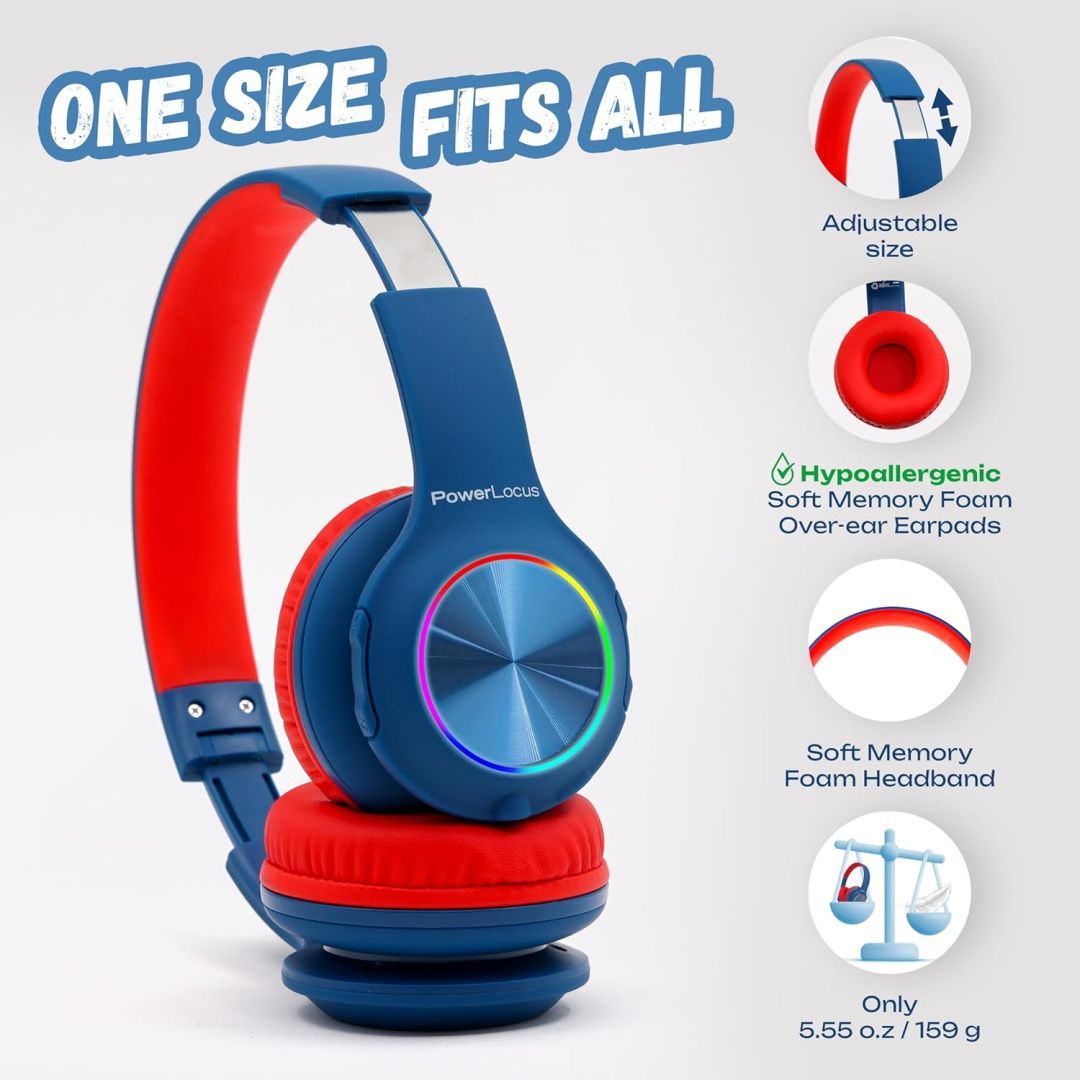 PowerLocus PLED Kids Bluetooth Headset Blue/Red PowerLocus PLED Kids Bluetooth Headset Blue/Red
