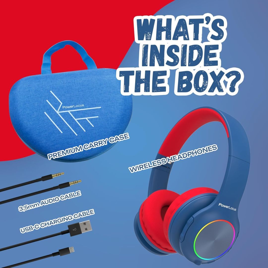 PowerLocus PLED Kids Bluetooth Headset Blue/Red PowerLocus PLED Kids Bluetooth Headset Blue/Red