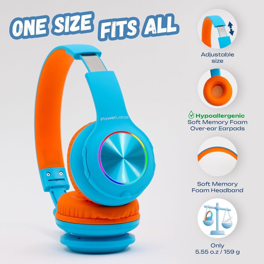 PowerLocus PLED Kids Bluetooth Headset Blue/Orange PowerLocus PLED Kids Bluetooth Headset Blue/Orange