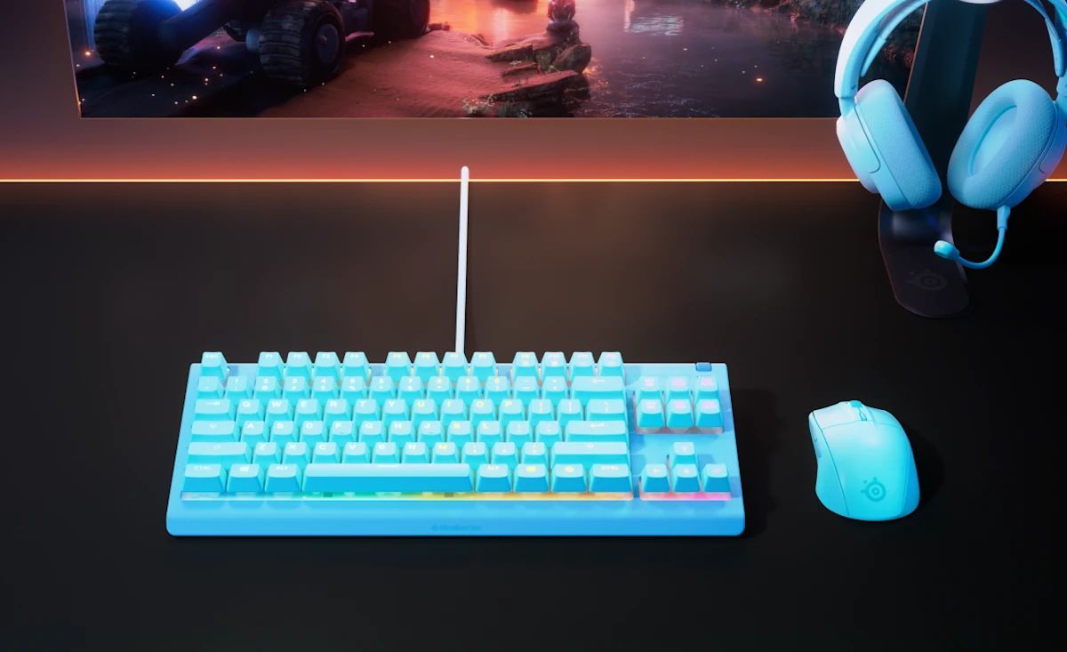 Steelseries Apex 3 TKL Gaming Keyboard Aqua UK