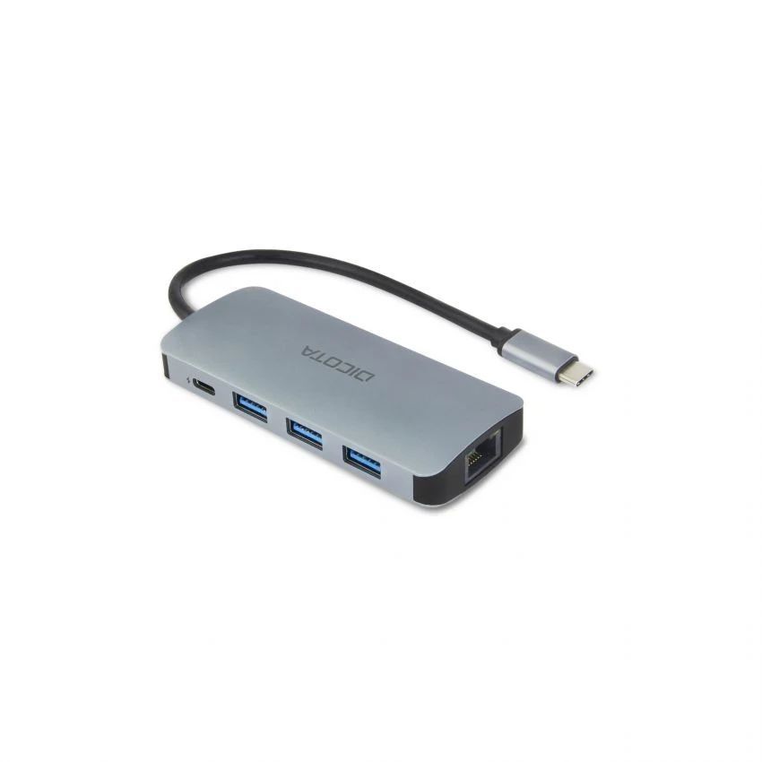 Dicota USB-C 8-in-1 Multi Hub 4K PD 100W Silver Dicota USB-C 8-in-1 Multi Hub 4K PD 100W Silver