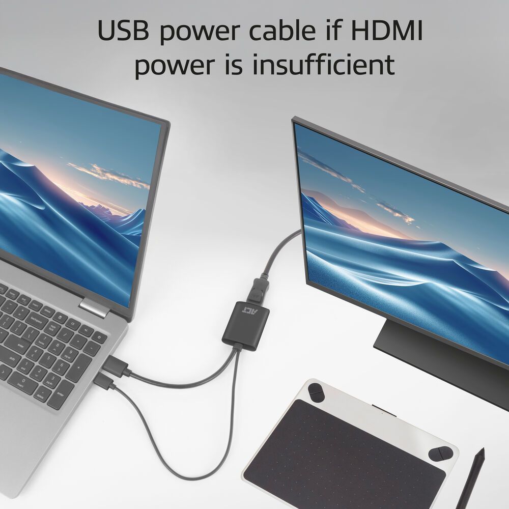 ACT HDMI to DisplayPort adapter 4K@60Hz Black ACT HDMI to DisplayPort adapter 4K@60Hz Black