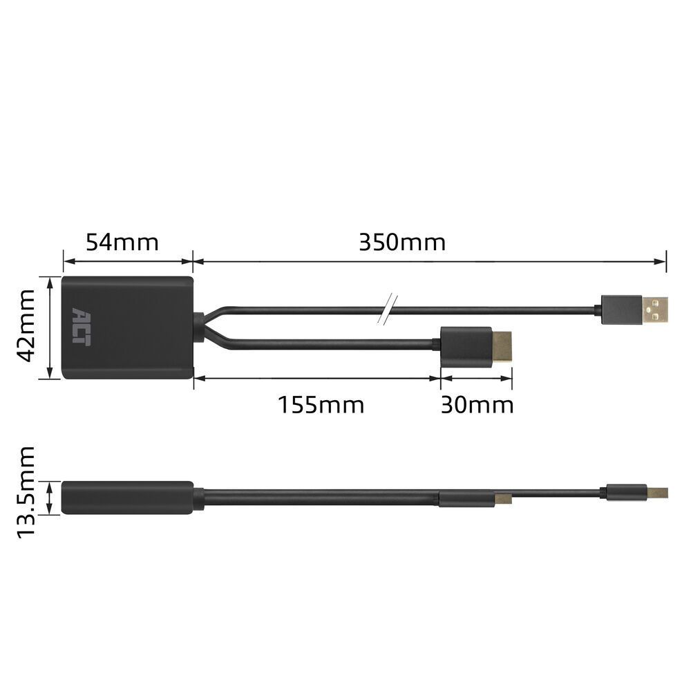 ACT HDMI to DisplayPort adapter 4K@60Hz Black ACT HDMI to DisplayPort adapter 4K@60Hz Black