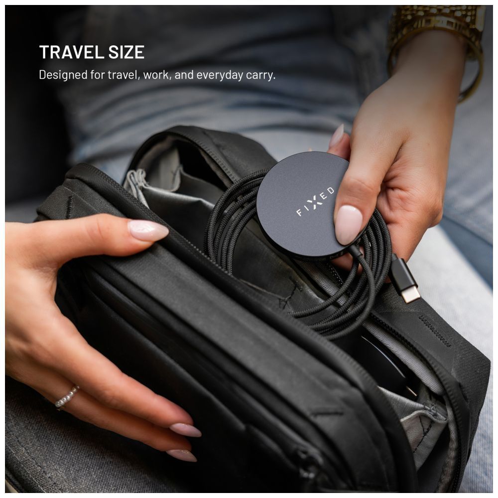 FIXED MagPad Slim Qi2 MagSafe-Unterstützung Wireless töltő, fekete