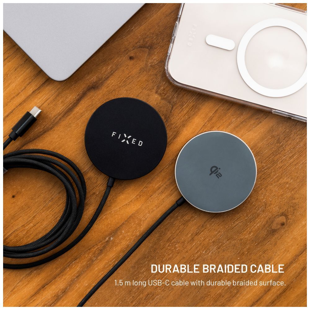 FIXED MagPad Slim Qi2 MagSafe-Unterstützung Wireless töltő, fekete
