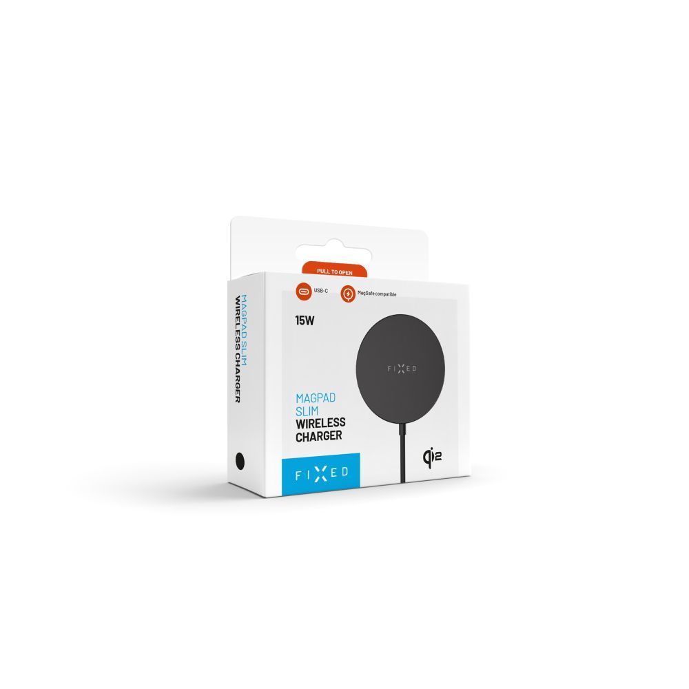 FIXED MagPad Slim Qi2 MagSafe-Unterstützung Wireless töltő, fekete