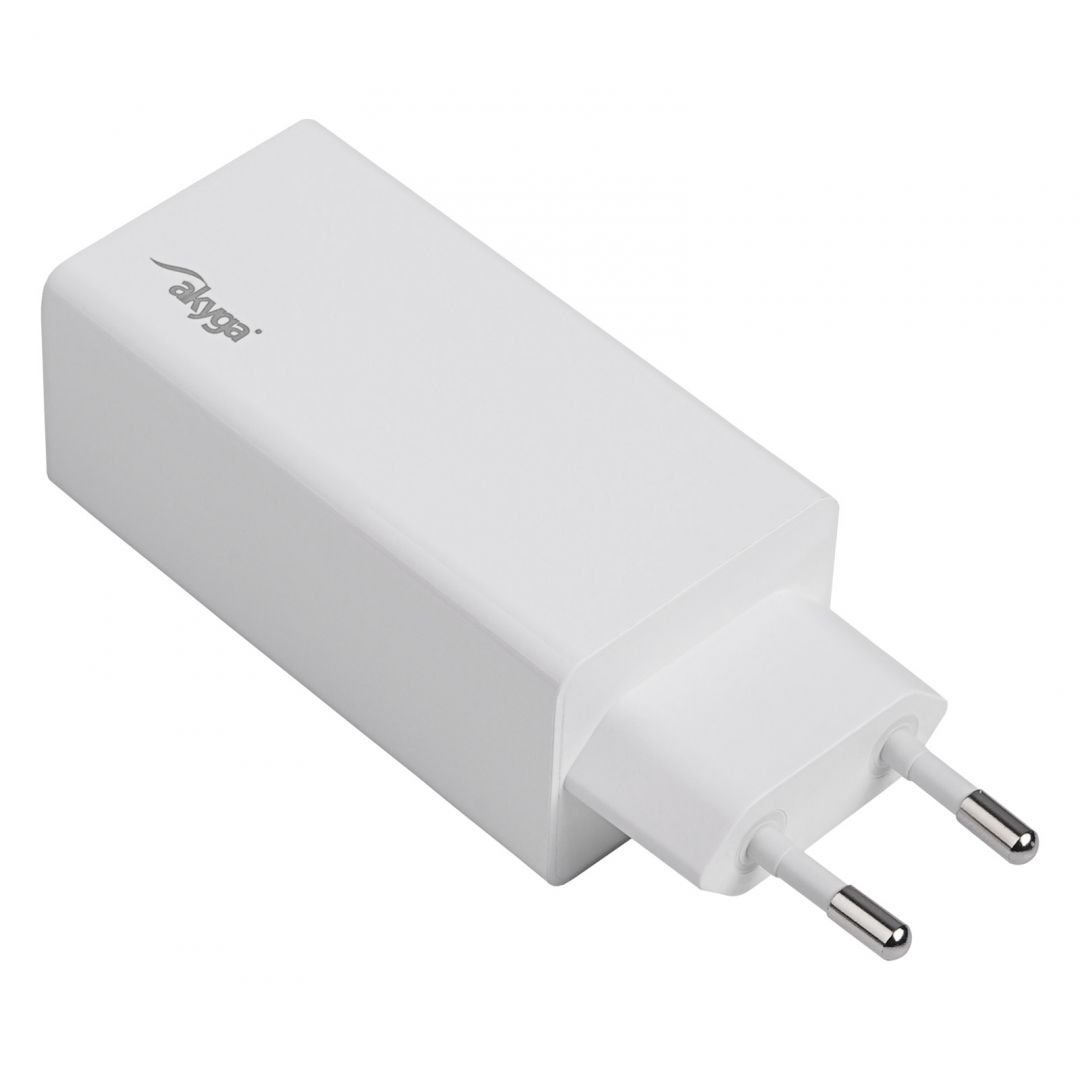 Akyga AK-CH-20 USB-C USB-A PD GaN 5-20V / 1,5-5A 100W White Akyga AK-CH-20 USB-C USB-A PD GaN 5-20V / 1,5-5A 100W White