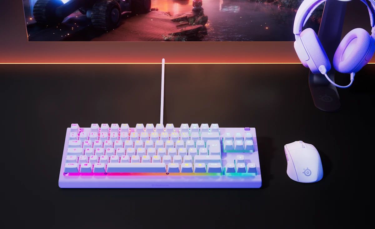 Steelseries Apex 3 TKL Gaming Keyboard Lavender UK
