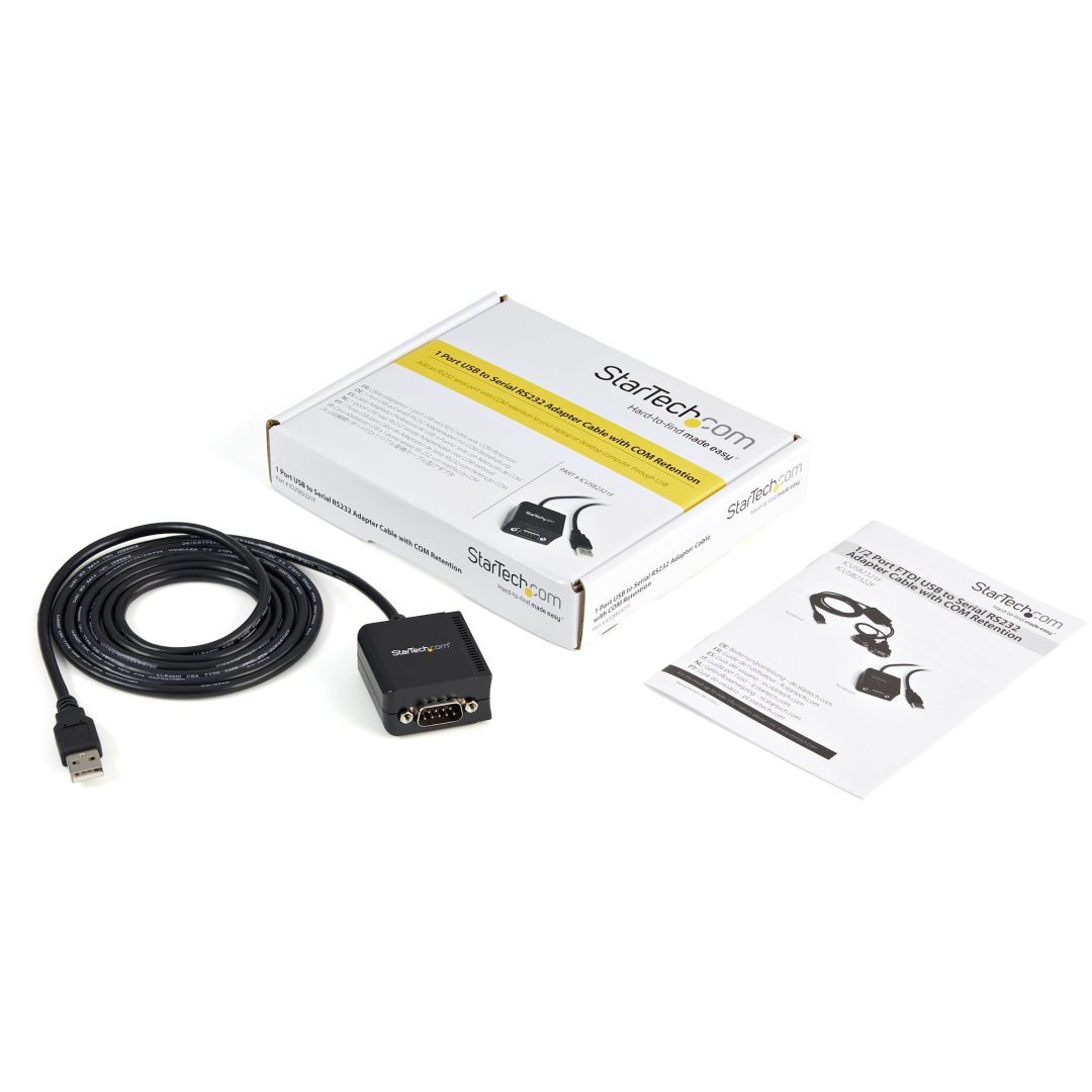 Startech USB to Serial RS232 Adapter Cable with COM Retention 1,8m Black Startech USB to Serial RS232 Adapter Cable with COM Retention 1,8m Black