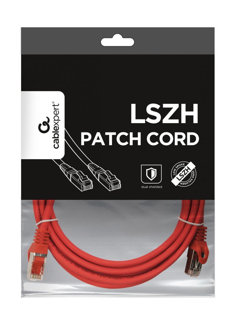 Gembird CAT6A S-FTP Patch Cable 0,5m Red Gembird CAT6A S-FTP Patch Cable 0,5m Red