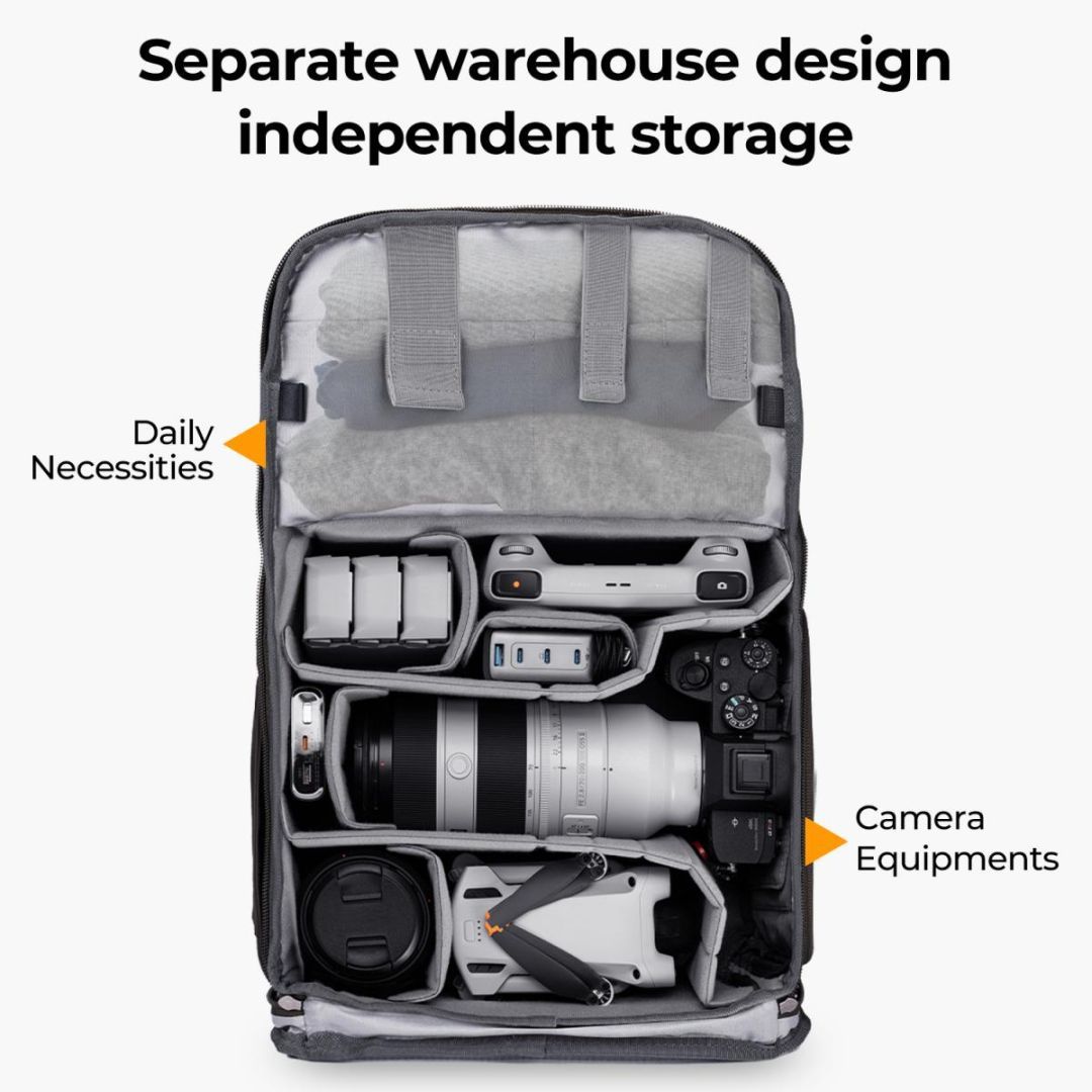 K&F Concept Multifunctional Camera Backpack 20L 15,6" Waterproof with Tripod Straps Black/Grey K&F Concept Multifunctional Camera Backpack 20L 15,6" Waterproof with Tripod Straps Black/Grey