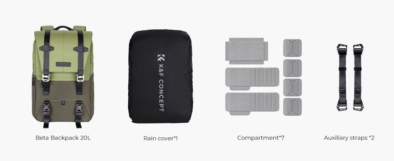K&F Concept Multifunctional Camera Backpack 20L 15,6" Waterproof with Tripod Straps Amy Green K&F Concept Multifunctional Camera Backpack 20L 15,6" Waterproof with Tripod Straps Amy Green