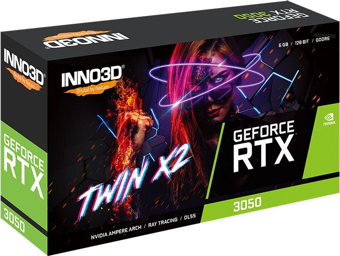 Inno3D GeForce RTX3050 6GB DDR6 Twin X2 V2 Inno3D GeForce RTX3050 6GB DDR6 Twin X2 V2