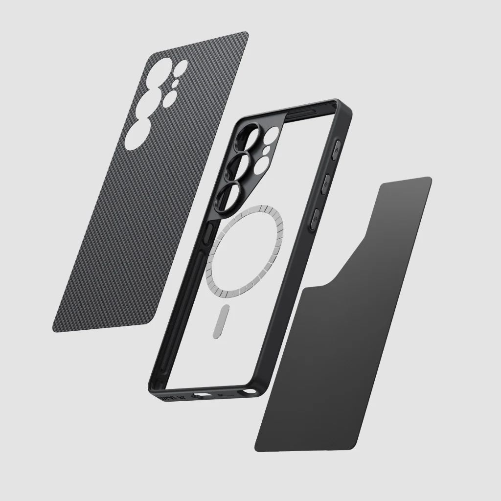 Pitaka PIN Button Case Samsung Galaxy S25 Ultra Black/Grey Plain