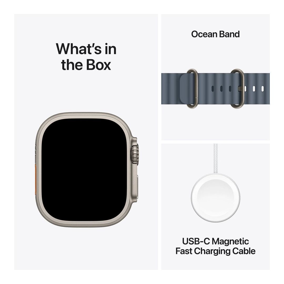 Apple Watch Ultra 3 Cellular 49mm Natural Titanium Case with Anchor Blue Ocean Band Apple Watch Ultra 3 Cellular 49mm Natural Titanium Case with Anchor Blue Ocean Band