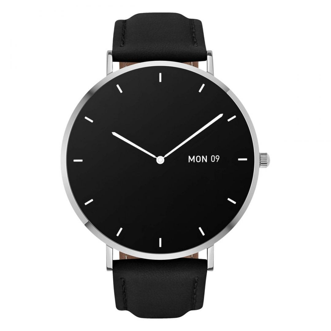 GARETT VERONA Smartwatch Silver Black Leather GARETT VERONA Smartwatch Silver Black Leather