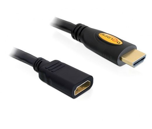 DeLock HDMI A male > HDMI A female 5m Black DeLock HDMI A male > HDMI A female 5m Black