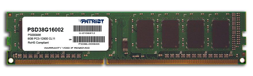 Patriot 8GB DDR3 1600MHz Signature CL11 Patriot 8GB DDR3 1600MHz Signature CL11