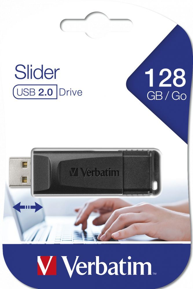 Verbatim 128GB Slider USB2.0 Black Verbatim 128GB Slider USB2.0 Black