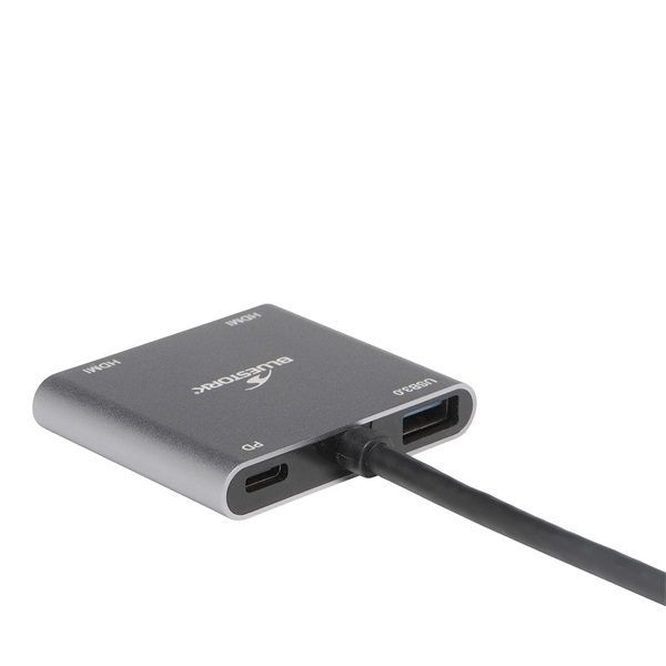 Bluestork HUB-DUO-HDMI USB3.0 USB-C to 2xHDMI Grey Bluestork HUB-DUO-HDMI USB3.0 USB-C to 2xHDMI Grey