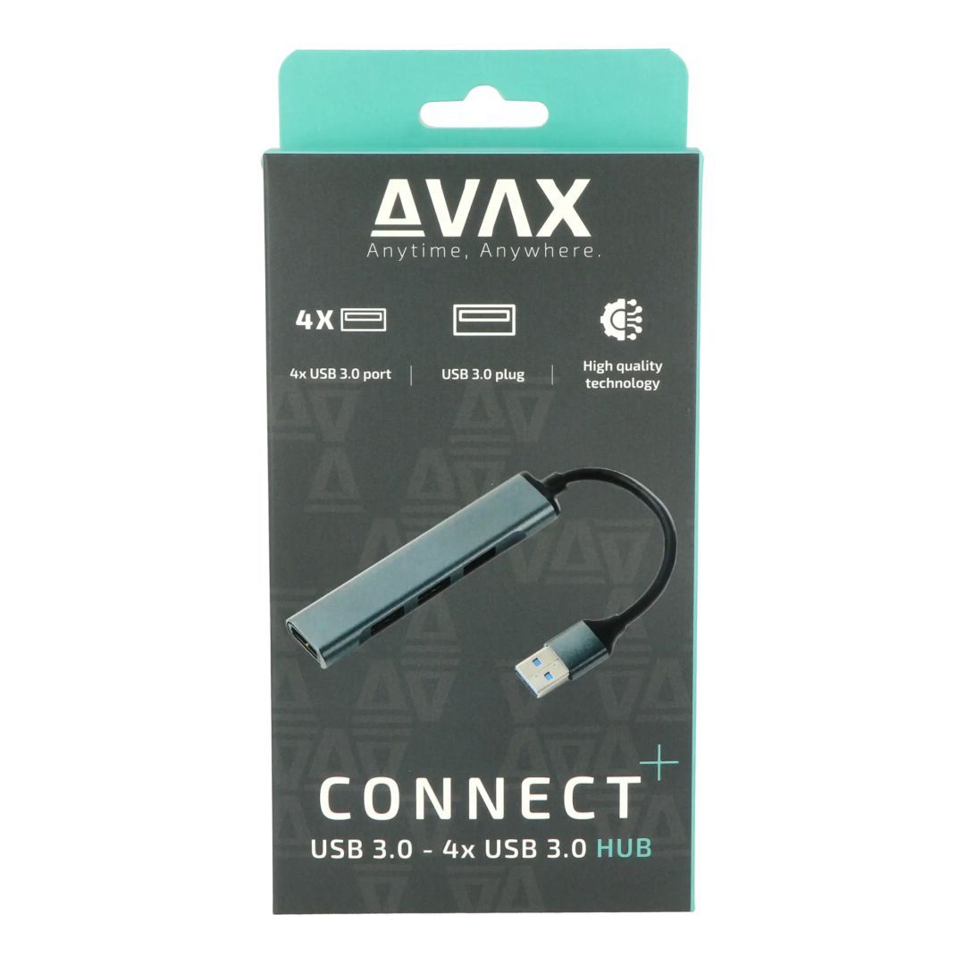 Avax HB600 CONNECT+ 4-port USB3.0 HUB Black Avax HB600 CONNECT+ 4-port USB3.0 HUB Black