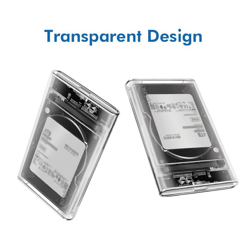 Logilink External HDD enclosure 2,5" HDD/SSD, USB 3.0 tool-free Transparent Logilink External HDD enclosure 2,5" HDD/SSD, USB 3.0 tool-free Transparent