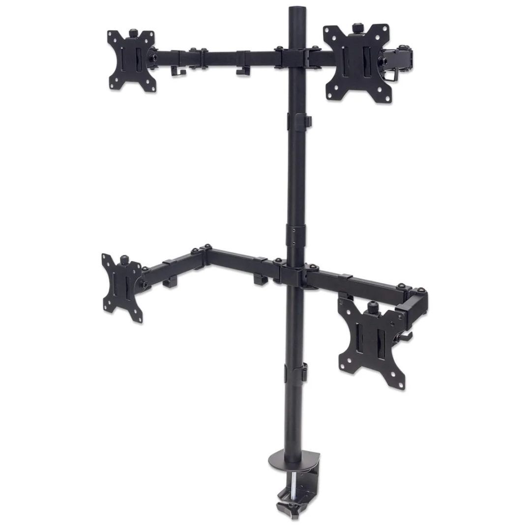 Manhattan Universal Four Monitor Mount with Double-Link Swing Arms