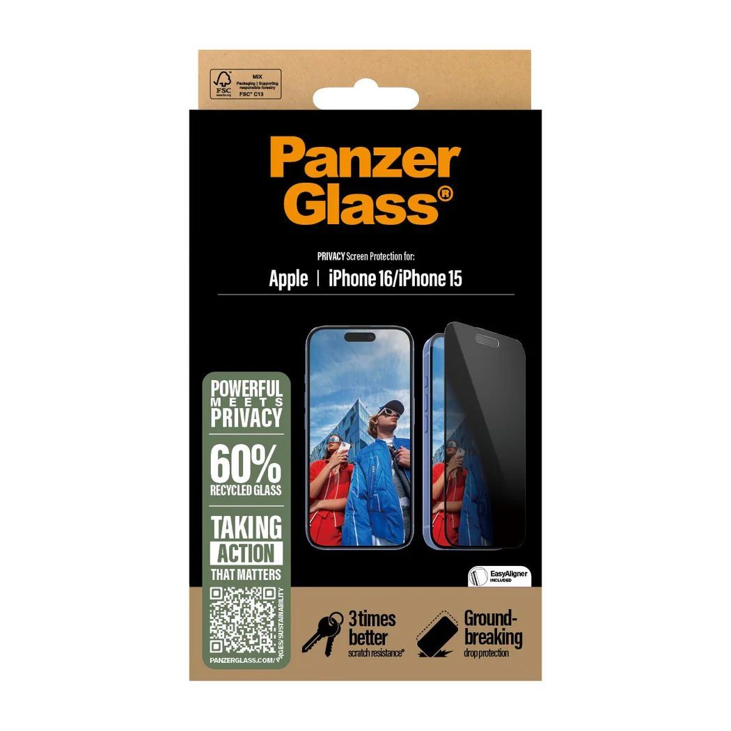 PanzerGlass Privacy Screen Protector iPhone 16 15 UWF PanzerGlass Privacy Screen Protector iPhone 16 15 UWF