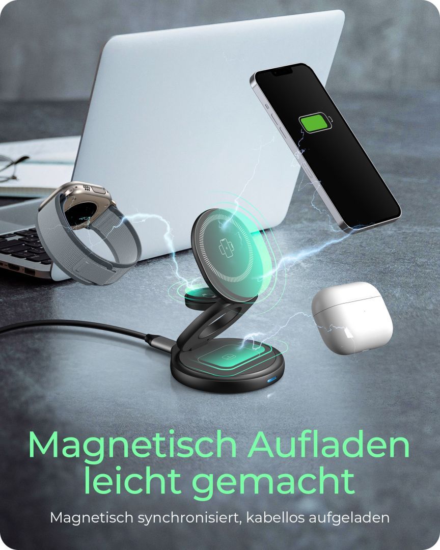 Raidsonic IB-SH101-CH 3-in-1 univerzális vezeték nélküli töltő adapter Grey Raidsonic IB-SH101-CH 3-in-1 univerzális vezeték nélküli töltő adapter Grey