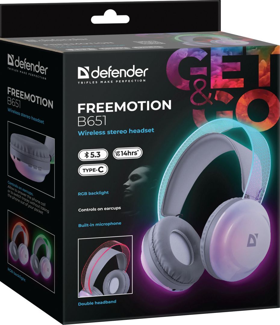 Defender FreeMotion B651 Wireless stereo headset Grey Defender FreeMotion B651 Wireless stereo headset Grey