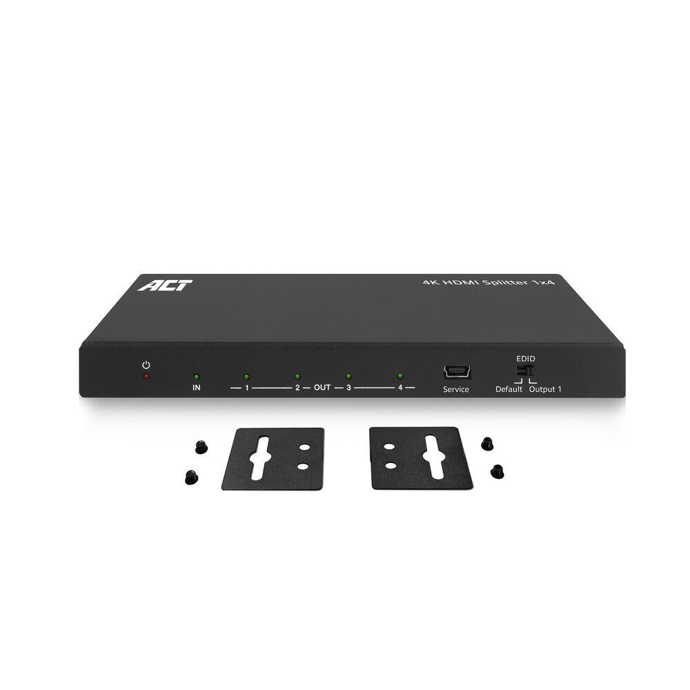 ACT AC7832 4K HDMI Splitter 1 in 4 out EDID support Black ACT AC7832 4K HDMI Splitter 1 in 4 out EDID support Black
