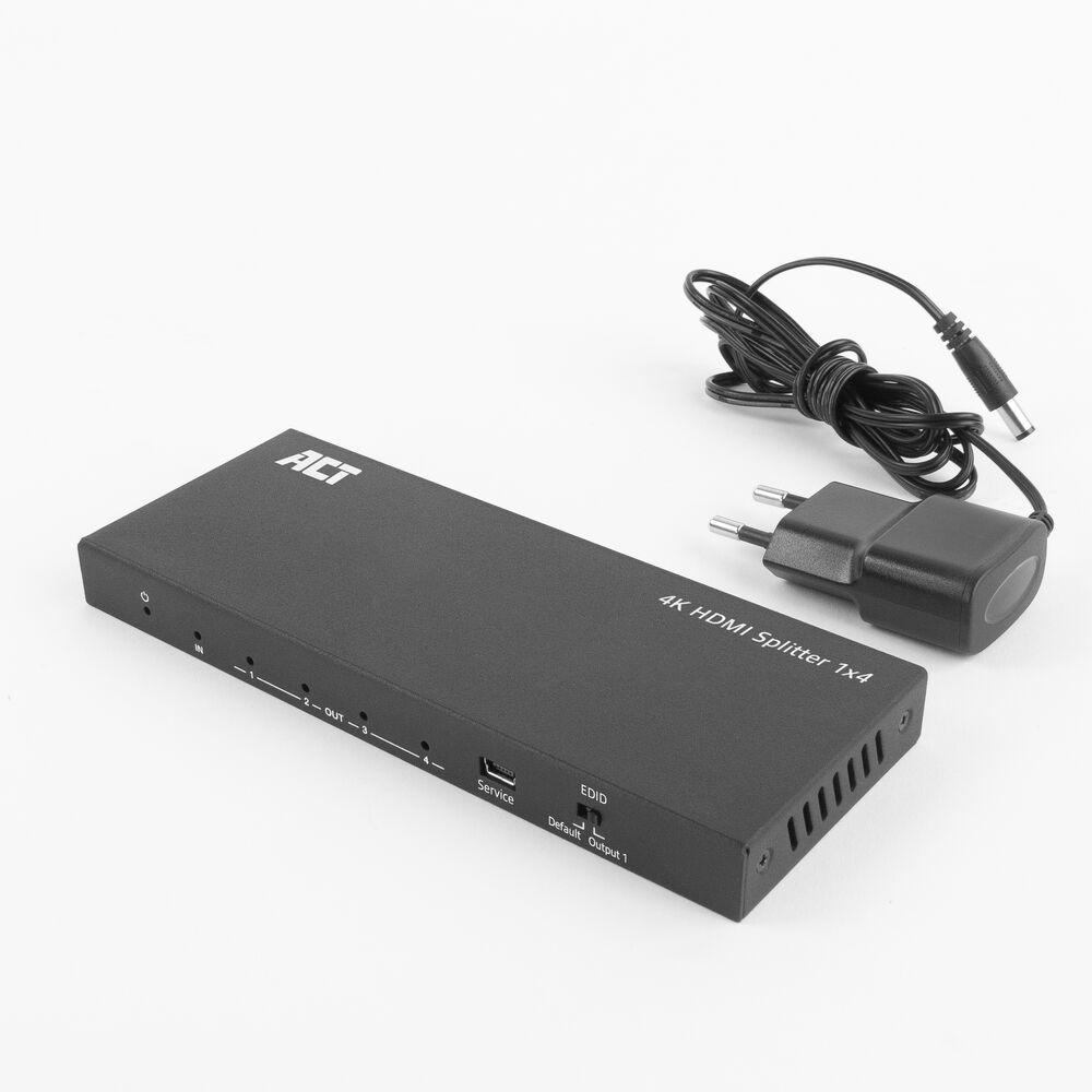 ACT AC7832 4K HDMI Splitter 1 in 4 out EDID support Black ACT AC7832 4K HDMI Splitter 1 in 4 out EDID support Black