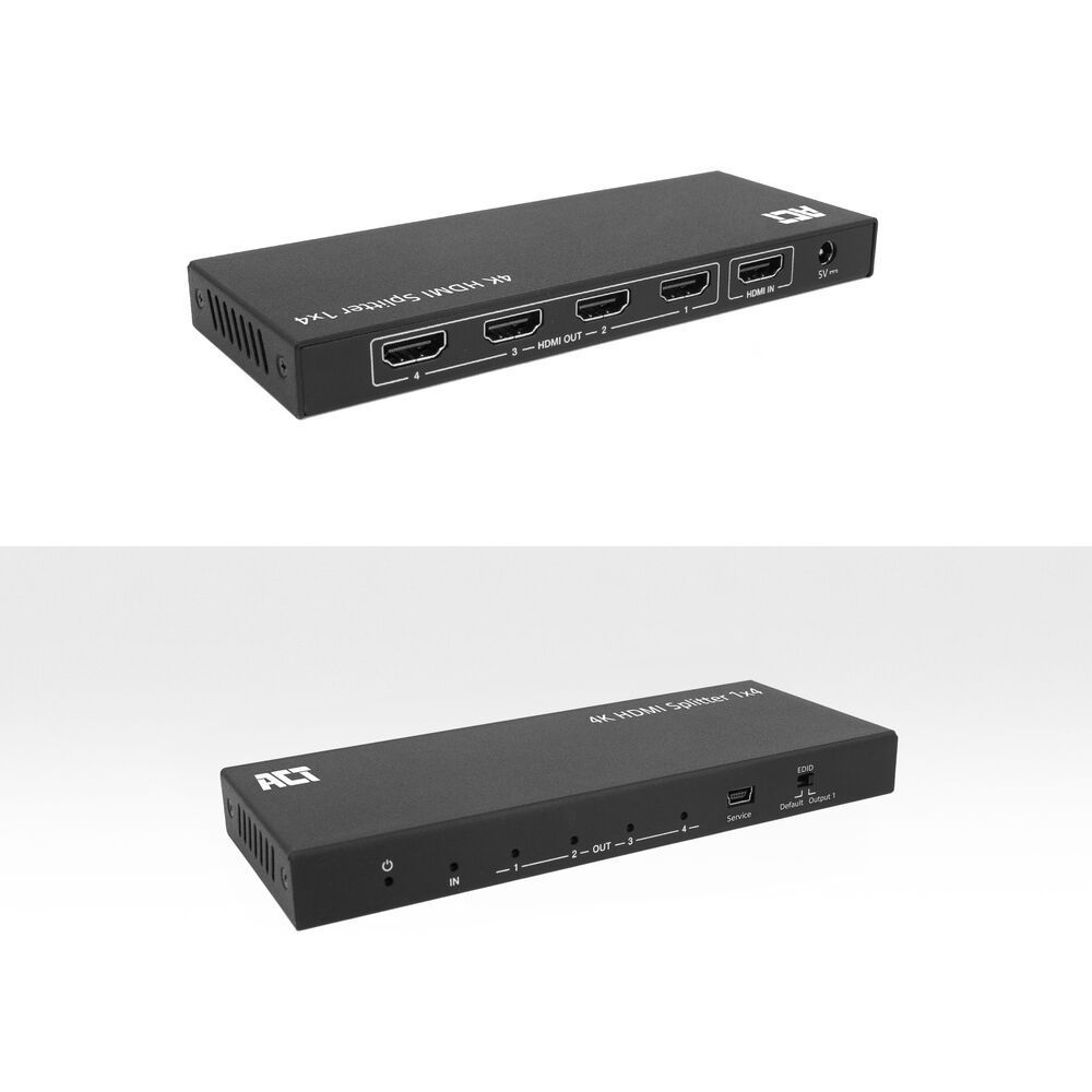 ACT AC7832 4K HDMI Splitter 1 in 4 out EDID support Black ACT AC7832 4K HDMI Splitter 1 in 4 out EDID support Black