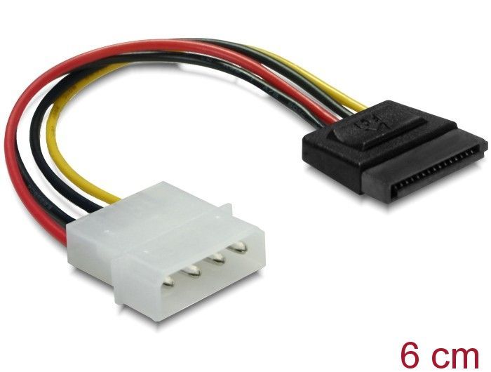 DeLock Power SATA HDD > 4pin male straight cable DeLock Power SATA HDD > 4pin male straight cable