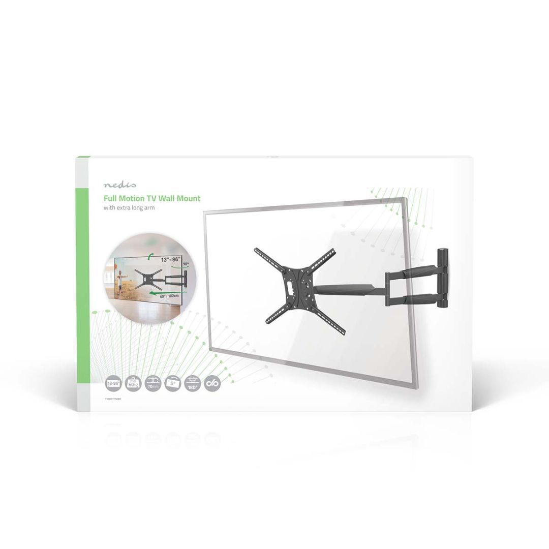 Nedis Full Motion TV Wall Mount 13"-86 " Black Nedis Full Motion TV Wall Mount 13"-86 " Black