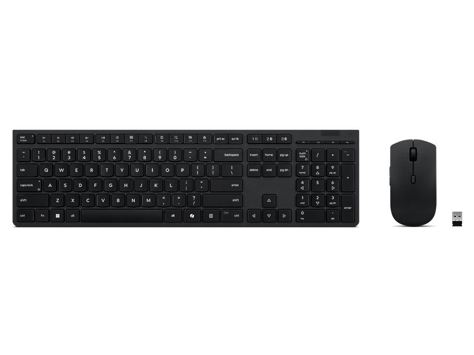 Lenovo Professional Wireless Rechargeable Combo Keyboard and Mouse Black HU
