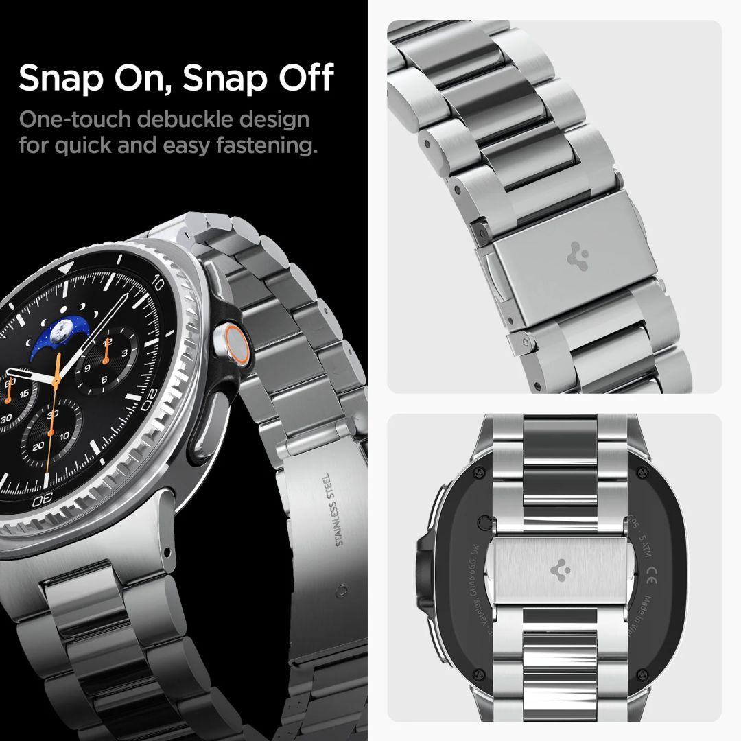 Spigen Modern Fit 316L Band for Samsung Galaxy Watch 8 (40/44/46mm) Silver