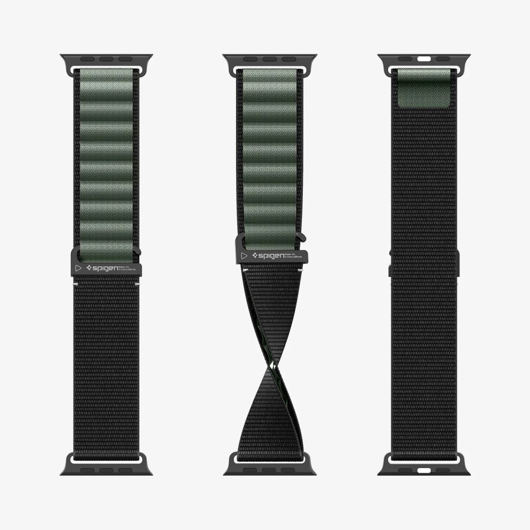 Spigen Fabric Band (hook) for Apple Watch 49mm/46mm/45mm/44mm Black Green