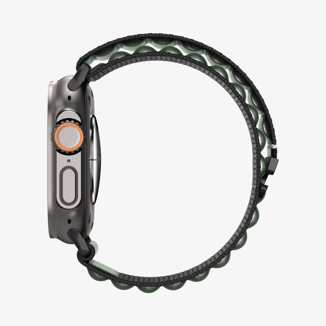 Spigen Fabric Band (hook) for Apple Watch 49mm/46mm/45mm/44mm Black Green