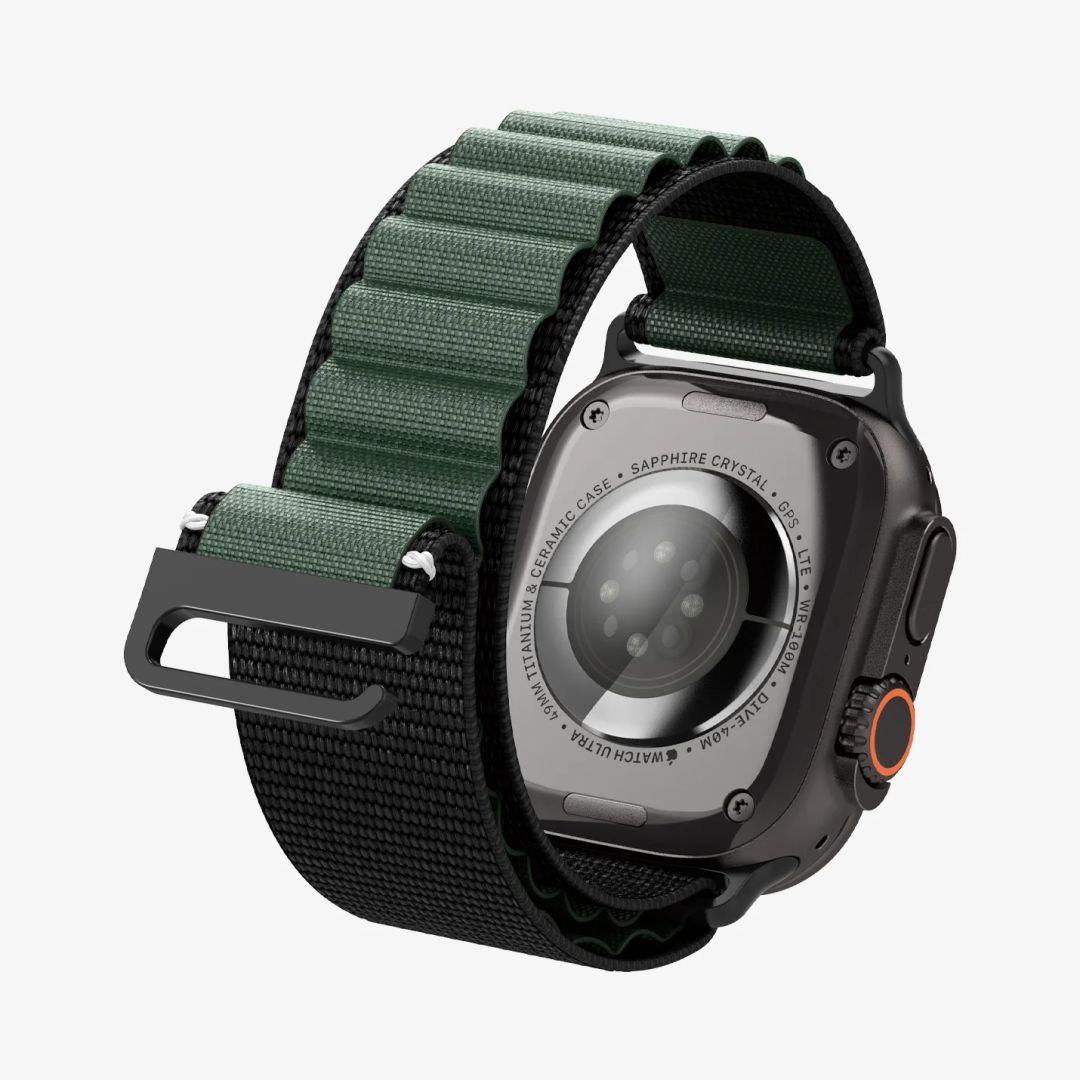 Spigen Fabric Band (hook) for Apple Watch 49mm/46mm/45mm/44mm Black Green