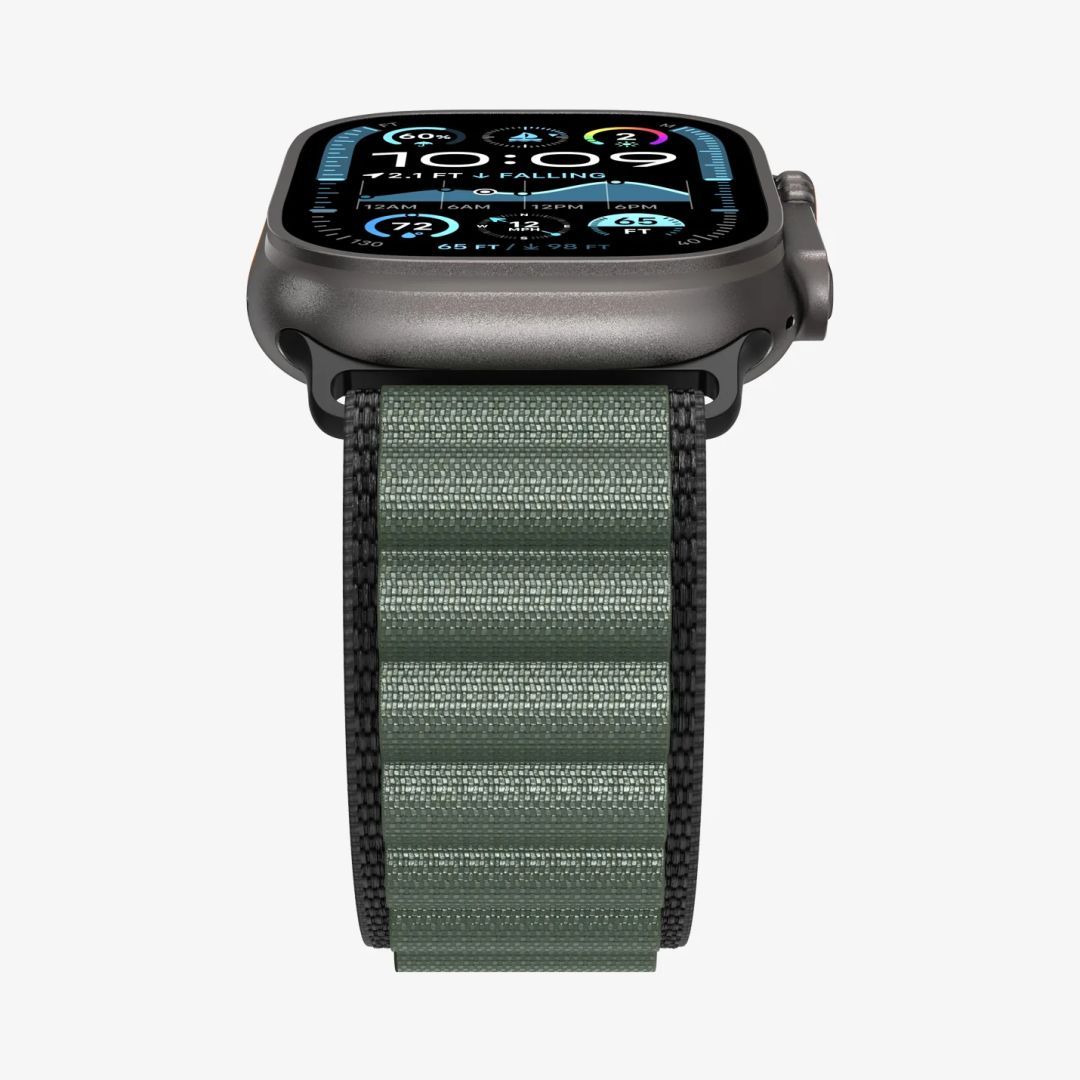 Spigen Fabric Band (hook) for Apple Watch 49mm/46mm/45mm/44mm Black Green