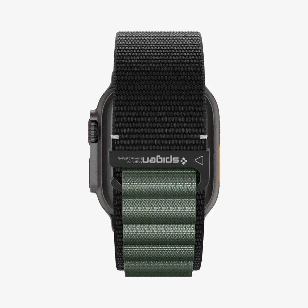 Spigen Fabric Band (hook) for Apple Watch 49mm/46mm/45mm/44mm Black Green