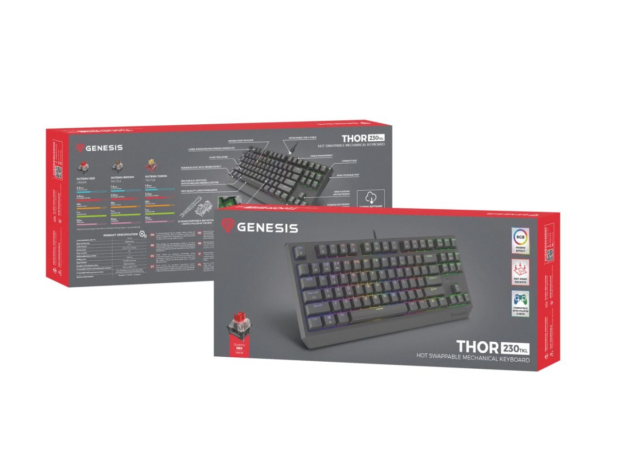 Genesis Thor 230 TKL RGB Mechanical Gaming Keyboard Black US Genesis Thor 230 TKL RGB Mechanical Gaming Keyboard Black US